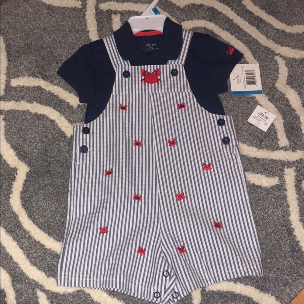 NWT Overalls with collared short sleeve shirt